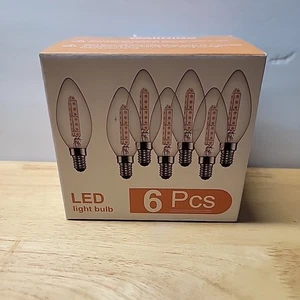 NS LED Light Bulbs E12 Non-Dimmable 8W 5000K Clear Glass Pack Of 6 - Picture 1 of 11