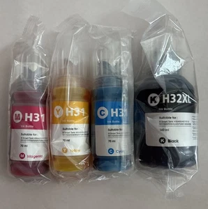 4 Pack Refill Ink H Smart Tank Printer Compatible BK CMY NEW Sealed Ships FREE - Picture 1 of 2