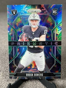 2024 Panini Prizm - Prizmatic Brock Bowers #20 Green Prizm (RC) Raiders NFL - Picture 1 of 2