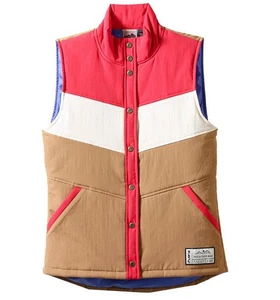Kavu True Outdoor Wear Snap Front Multicolored Puffer Vest Women's L NWOT - Picture 1 of 4