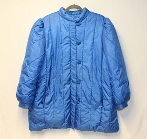 NYLON BLU VINTAGE ANNI 80 "RYAN SCOTT" CON IMBOTTITURA IN POLIESTERE, MANICHE A SBUFFO - Foto 1 di 8
