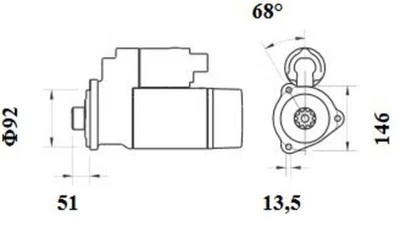 Mahle Starter Motor for Volvo Fm 12 12/460 12.1L 8.98. - 12.08 - Photo 1/3