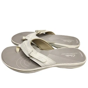Clarks Cloudsteppers Flip Flops Sandals Shoes Breeze Sea White Women's Size 9 - Bild 1 von 10