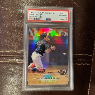 1999 Stadium Club Chrome Mike Piazza ( HOF'ER) Refractor PSA 10 GEM MINT - Image 1 of 2