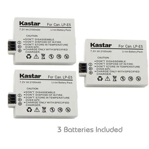 Kastar LP-E5 Battery for Canon Canon EOS 450D 500D 1000D, Kiss F X2 X3,Rebel XS - Picture 1 of 13