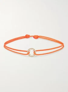 Luis Morais Armband 14K Goldkordel verstellbar Wappenkreuz Charm orange - Bild 1 von 4