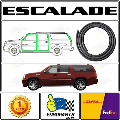 2007-2014 GMT900 Cadillac Escalade ESV 5-Piece Door Rubber Seal Weatherstrip Set - Image 1 of 4