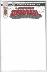 DESPICABLE DEADPOOL #287 ~ BLANK VARIANT : NM/MINT 9.4 - Picture 1 of 2
