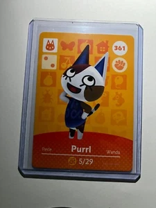 Nintendo Animal Crossing Amiibo Card - Series 4 #361 - Purrl - w/ Toploader - Picture 1 of 2