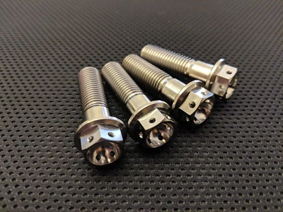 FZ750 Titanium Drilled Front Brake Caliper Bolts 85-91 Ti Mount Bolts Race Spec - Image 1 of 3