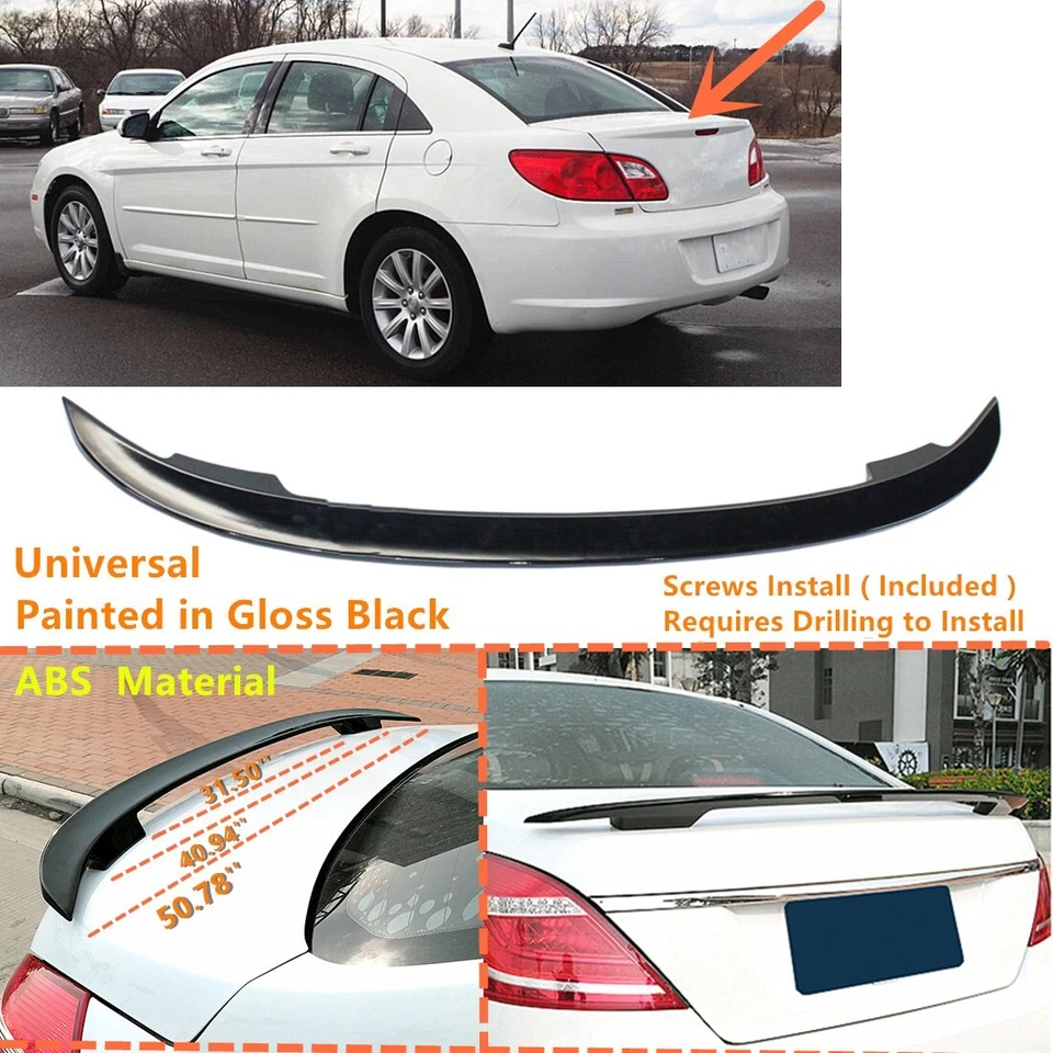 Fit For 2008-2010 Chrysler Sebring Trunk Spoiler Wing Gloss Black 51'' Universal Foto 1 de 4