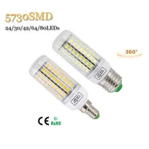 E27 E14 LED Lamp 5730 SMD Corn Lamp Bulbs 220V 24 30 64 80LEDs 7W 12W 20W 25W - Picture 1 of 6