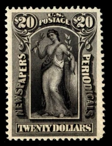 PSAG CERT - #PR123 $20 Newspaper...XF og NH - Picture 1 of 2