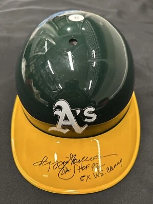 Reggie Jackson HOF 93 5x WS Champ Signed Authentic A’s Batting Helmet JSA - Image 1 of 3