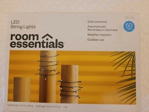 solar led outdoor waterproof string lights white, 50 lights 15ft 3 in - Picture 1 of 2