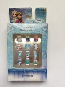 Disney Mädchen Kleinkind Frozen Press On Nails 12 Stück NEU Maniküre Verkleiden - Bild 1 von 1
