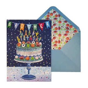 Tarjeta de felicitación de cumpleaños de lujo - pastel deportivo Brother - Imagen 1 de 6