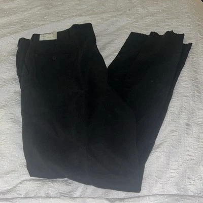 NWT Berle Tailored Milan Model Black  Pleated Dress Pants 44 Short Unhemmed - Image 1 of 4