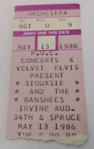 Siouxsie And The Banshees Konzert Ticket Stub - Bild 1 von 2