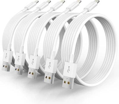 5 Pack(10FT)[Apple MFi Certified] iPhone Charger Long White 5 Pack(10FT)  - Image 1 of 4