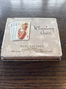 2 mazzi 1948 assi vincenti Risqué carte da gioco vintage pin-up marrone e bigelow - Foto 1 di 8
