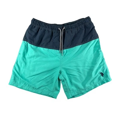 Pantalones cortos de natación US Polo Assn para hombre grandes azules verdes forrados bolsillos cordón Foto 1 de 4