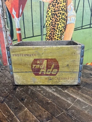 ВИНТАЖНЫЙ ЗНАК 1949 TRU ADE CRATE ПЕРЕВОЗЧИК COCA COLA COKE 7UP PEPSI DR PEPPER РЕДКИЙ - Изображение 1 из 4