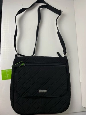 Bolso de correo Vera Bradley con doble cremallera en negro clásico - acolchado - nuevo con etiquetas Foto 1 de 4