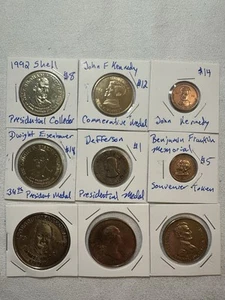 Vintage Historic Figure Tokens - 9 Tokens Exactly As Pictured - Picture 1 of 20