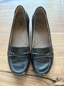 Clarks Womens Shoes Ashland Ice Black Loafer Size 7 M Comfort - Picture 1 of 10