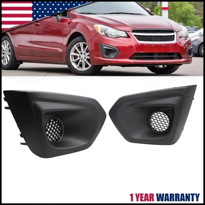 Black Front Bumper Fog Light Bezel Cover Fit For 2012-2014 Subaru Impreza - Image 1 of 4