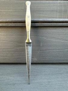 AUTHENTIC Double-Edged Damascus Needle Blade Dagger boot Knife Throwing Hunting - Picture 1 of 5