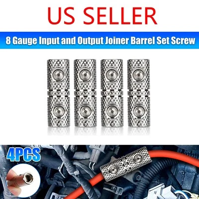 4PCS Coupler Terminal Butt Connector 8 Gauge Input and Output Power Wire Coupler - Image 1 of 4