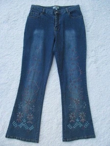 J.MARCO DENIM BLUE EMBELLISHED JEANS SIZE 6 - NEW - Picture 1 of 5