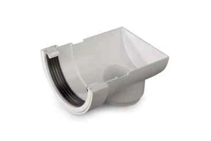 0T007 OSMA STOPEND GUTTER OUTLET STRAIGHT WHITE - Picture 1 of 1