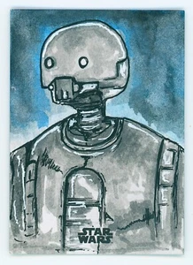 2024 K-2SO Star Wars Chrome Galaxy Artist Sketch 1/1 - Picture 1 of 3