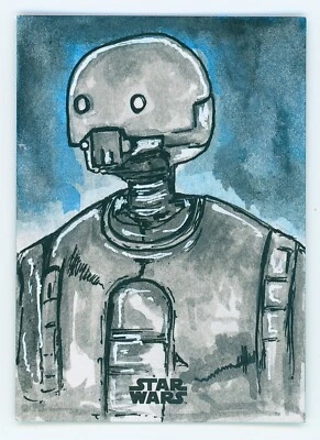 2024 K-2SO Star Wars Chrome Galaxy Artist Sketch 1/1 - Image 1 of 3