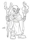 Dungeons and Dragons Dark Gnome Ink Sketch Fantasy 8.5x11