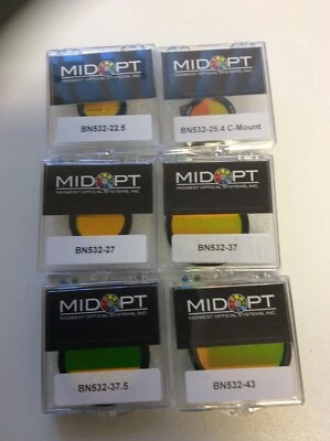 BN532-25.4 C-MOUNT 37 43 MIDWEST OPTICAL MIDOPT NARROW GREEN BANDPASS FILTER