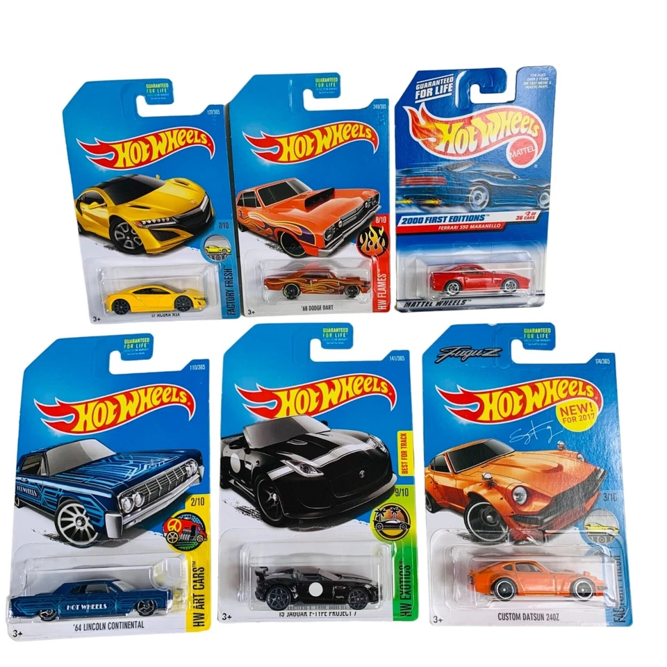 Hot Wheels Lote de 6 Die Cast Mattel Series Factory Fresh HW Art Exotics NUEVO Foto 1 de 4