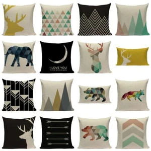 Geometry Animal Elephant Deer decorative cushion covers Square Printed cushions - Picture 1 of 28