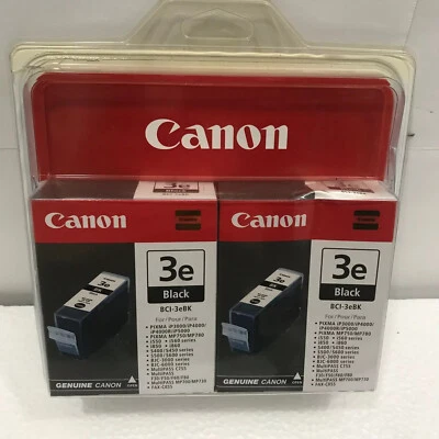 Canon 3e black BCI-3eBK Twin-Pack 4479A271 Black Ink Cartridges sealed - Image 1 of 4