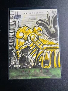 2015 Upper Deck Alien Anthology Sketch Card 1/1 by Justin Castaneda - Picture 1 of 2