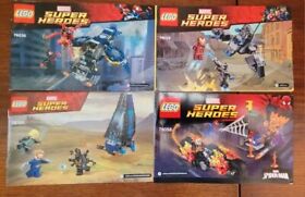 LEGO MARVEL SUPER HEROS INSTRUCTION MANUALS LOT 76029 76036 76058 76101