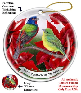 "Dreaming of a White Christmas" Ornament - Painted Bunting 786 - Picture 1 of 1