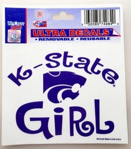 Kansas State WILDCATS K-STATE GIRL Vinyl Decal Clear Window Sticker - Picture 1 of 1