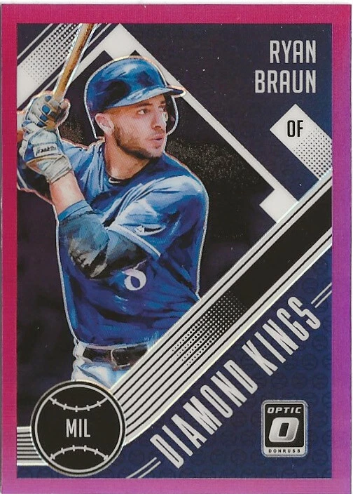 2018 Panini Donruss Optic Ryan Braun Diamond Kings Purple Prizm SP  - Image 1 of 1