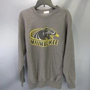 UW-Milwaukee Panthers Crewneck Sweatshirt Men's Size M Pro-Weave Gray Medium - Picture 1 of 10