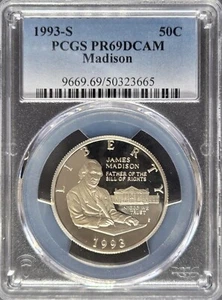 1993-S Madison - Bill of Rights Commemorative Silver Half 50C - PCGS PR69DCAM - Picture 1 of 3