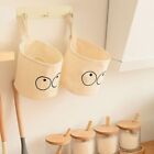 2Pcs Cute Fabric Bucket Foldable Hanging Pocket  for Home